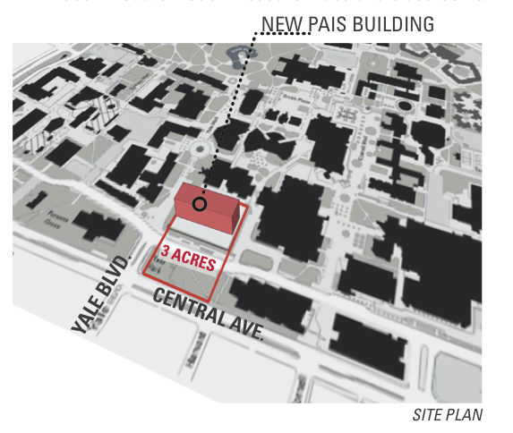 Map showing location of the new PAIS building